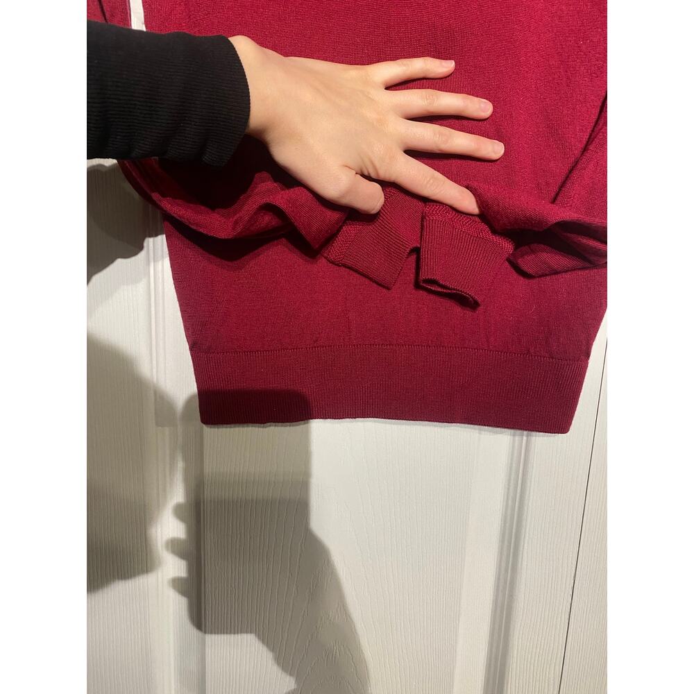 Lacoste Merino Wool Polo Sweater Size S Fine Knit Luxury Red - Picture 15 of 16